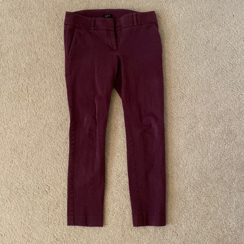 LOFT maroon skinny pants